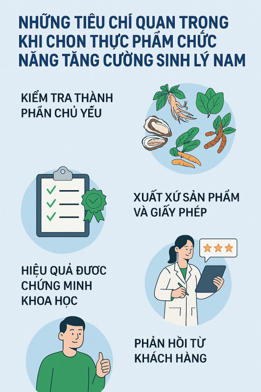 Những tiêu chí quan trọng khi lựa chọn thực phẩm chức năng tăng cường sinh lý nam giới