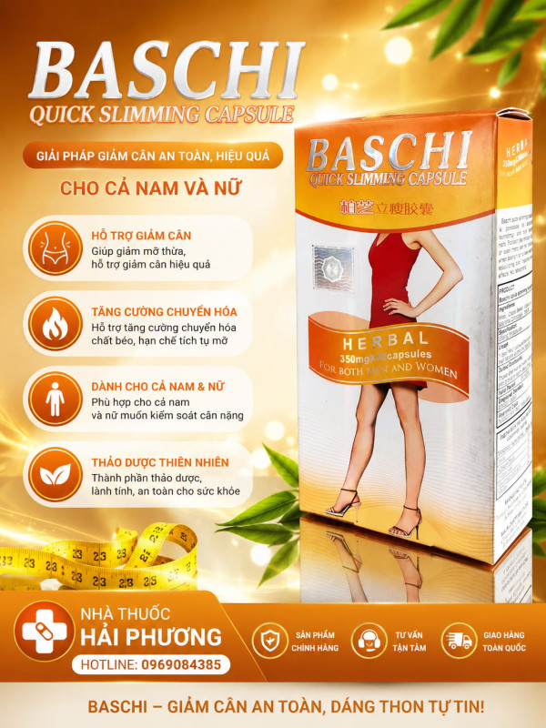 Mua viên giảm cân Baschi cam Thái Lan chính hãng tại Nhà thuốc Hải Phương