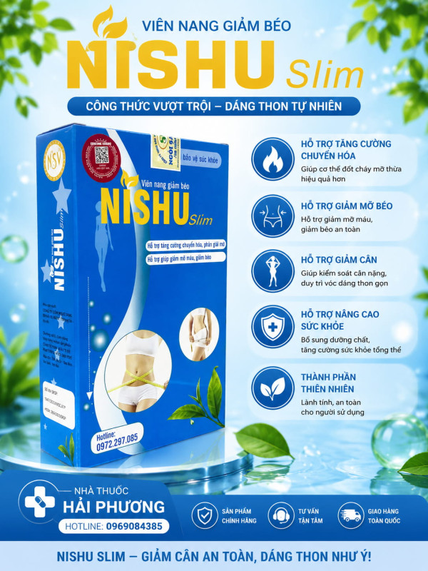 Mua viên giảm cân Nishu Slim chính hãng tại Nhà thuốc Hải Phương