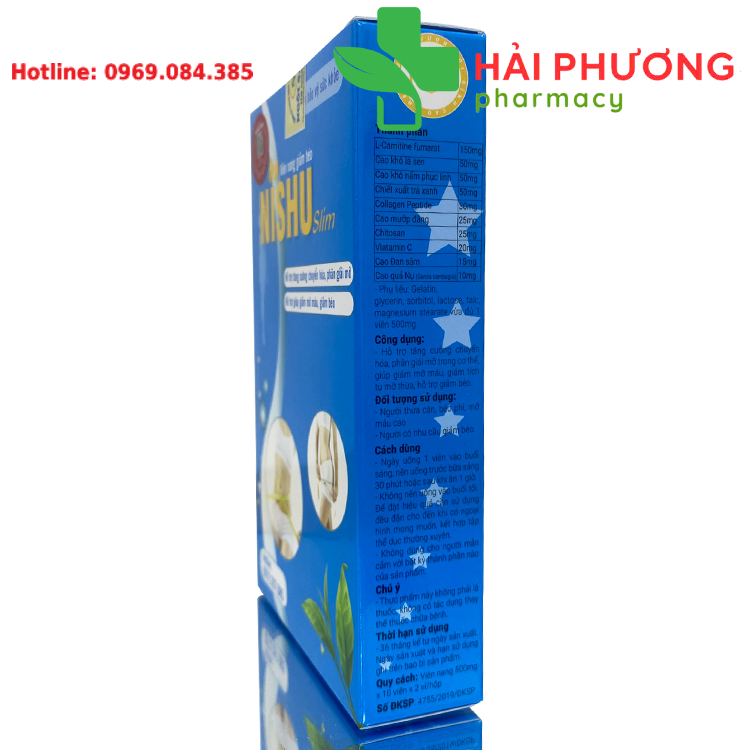 Nishu Slim chứa các thành phần hỗ trợ chuyển hóa chất béo và giảm tích tụ mỡ thừa