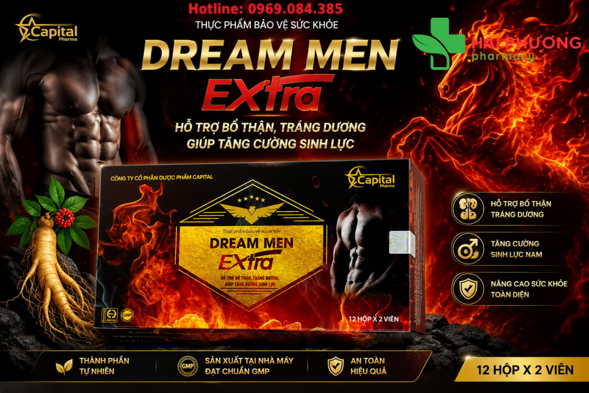 Viên uống Dream Men Extra giúp bổ thận tráng dương tăng cường sinh lực nam giới