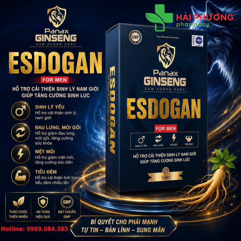 Esdogan dùng cho nam giới xuất tinh sớm rối loạn cương dương do suy giảm sinh lý