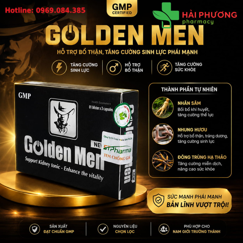 Golden Men hỗ trợ cải thiện rối loạn cương dương xuất tinh sớm và liệt dương ở nam giới