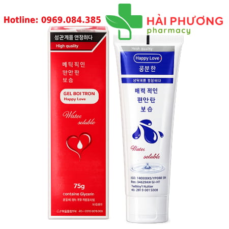 Gel bôi trơn Happy Love 75g Hỗ Trợ Tăng Độ Ẩm, Giảm Khô Rát Khi Quan Hệ