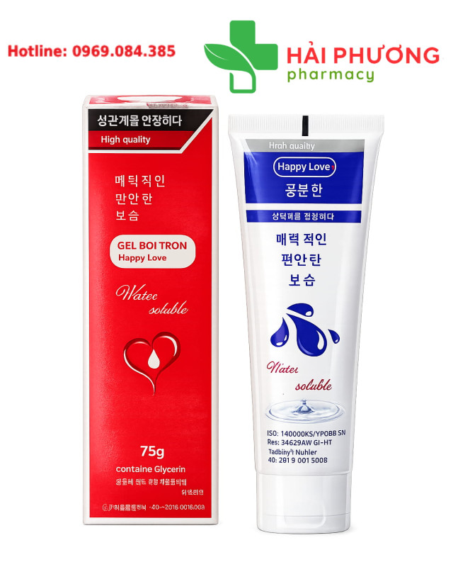 Gel bôi trơn Happy Love được bào chế từ các thành phần an toàn lành tính