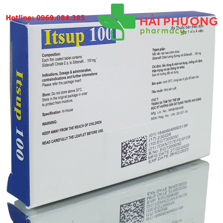 Thuốc itsup 100mg chứa Sildenafil Citrate 100 mg
