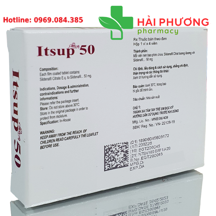 Thuốc Itsup 50 thành phần Sildenafil 50mg
