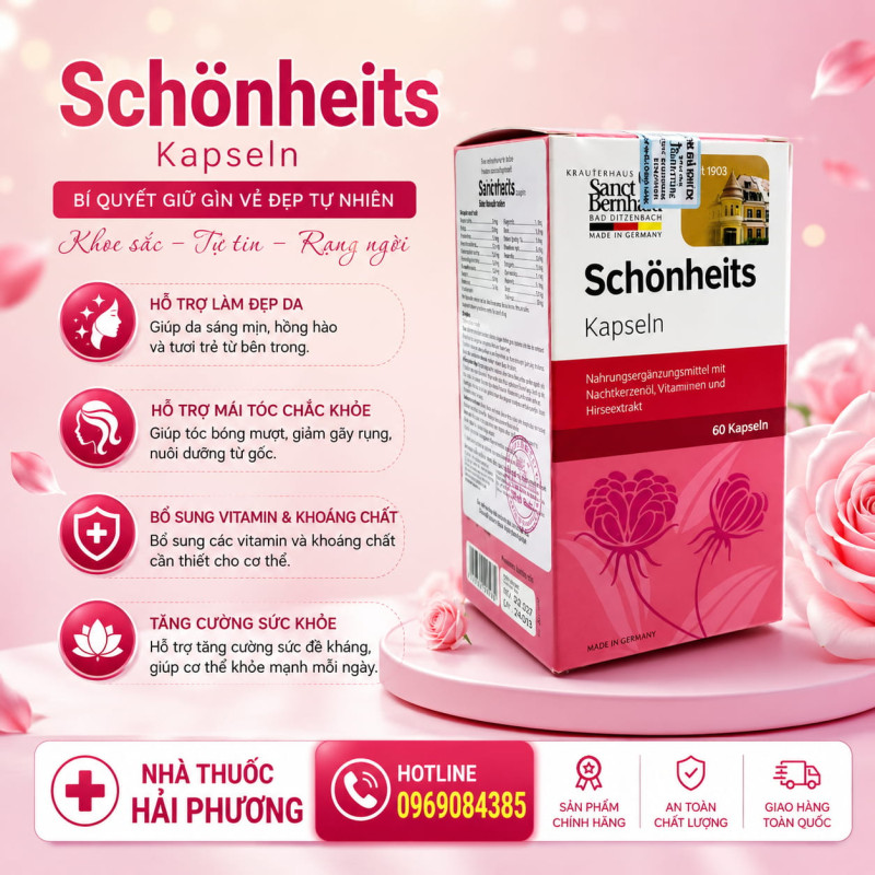 Mua dầu hoa anh thảo Schonheits Kapseln chính hãng tại Nhà thuốc Hải Phương