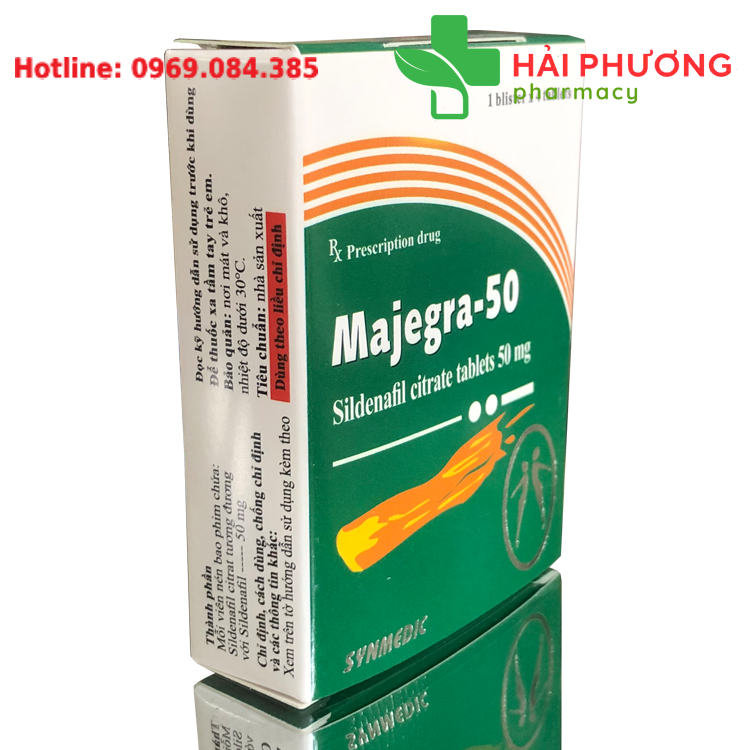 Thuốc Majegra-50 với thành phần chính là Sildenafil Citrat 50mg