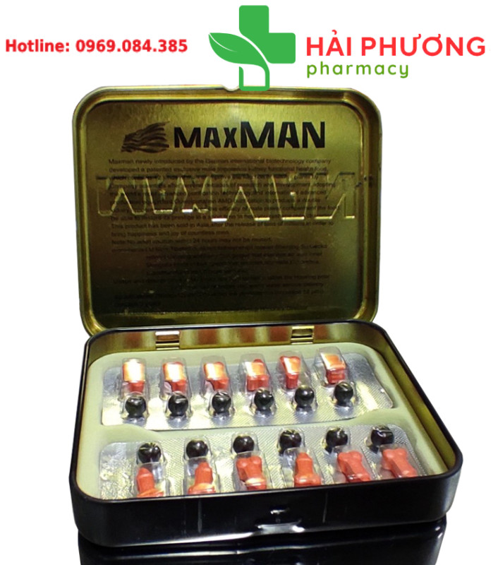 Thuốc cường dương Maxman 260mg 24 viên tăng ham muốn hỗ trợ chống rối loạn cương dương xuất tinh sớm