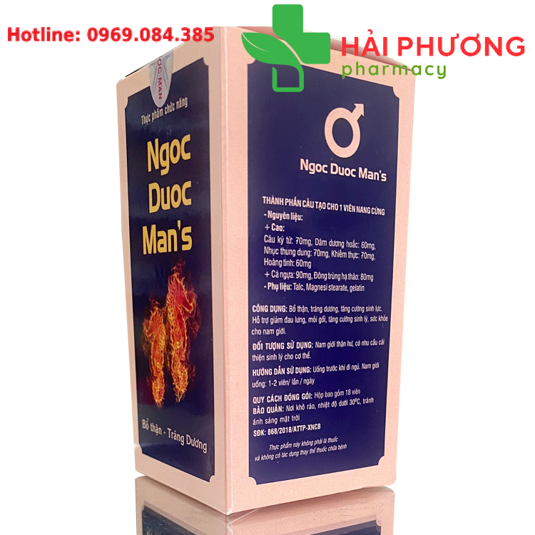 Ngọc Dược Man's hỗ trợ giảm đau lưng mỏi gối tăng cường sinh lý sức khỏe nam giới