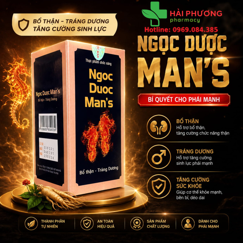 Ngọc Dược Man's đang được bán chính hãng tại Nhà thuốc Hải Phương