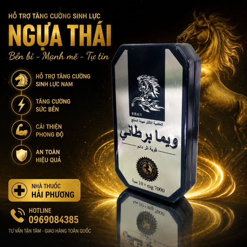 Ngựa Thái giúp nam giới cải thiện khả năng cương cứng kích thích ham muốn và kéo dài thời gian quan hệ tức thì
