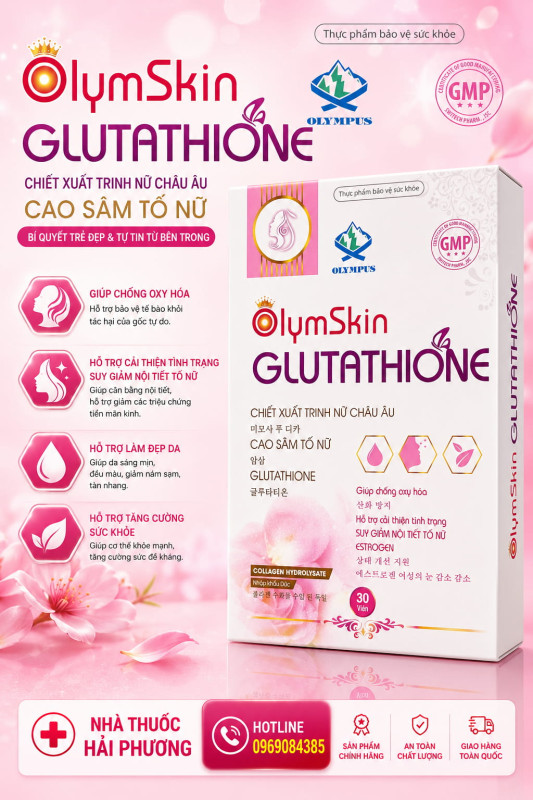 Mua viên uống Olymskin Glutathione chính hãng tại Nhà thuốc Hải Phương