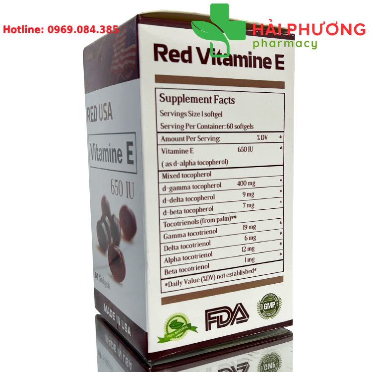 Vitamin E 650IU giúp dưỡng ẩm làm sáng da và hỗ trợ giảm dấu hiệu lão hóa