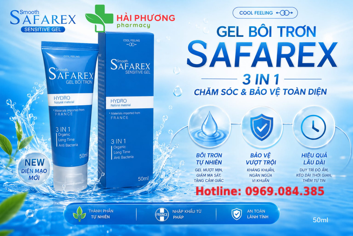 Gel Bôi Trơn Safarex 3 in 1 tăng độ trơn kéo dài thời gian quan hệ