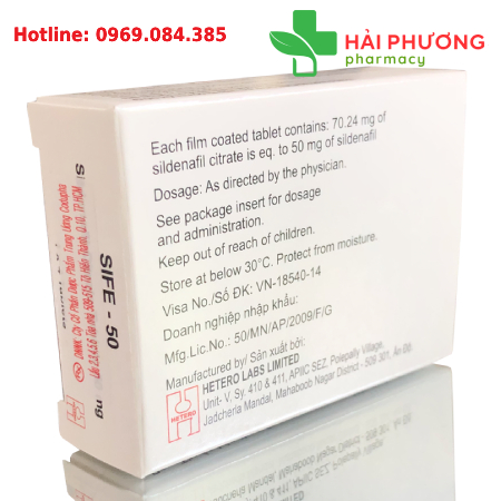 Thuốc Sife 50 (Hộp 4 viên) – Hỗ trợ rối loạn cương dương