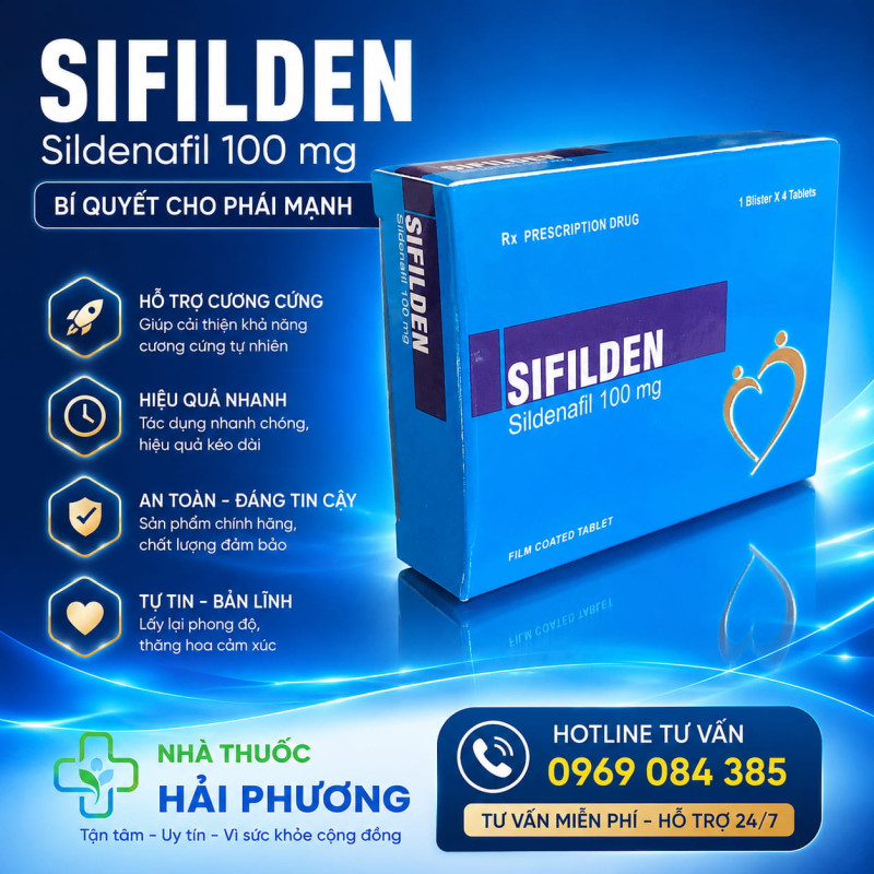 Thuốc Sifilden 100mg đang được bán chính hãng tại Nhà thuốc Hải Phương