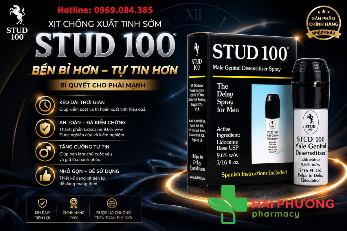 Xịt chống xuất tinh sớm Stud 100 kéo dài thời gian quan hệ