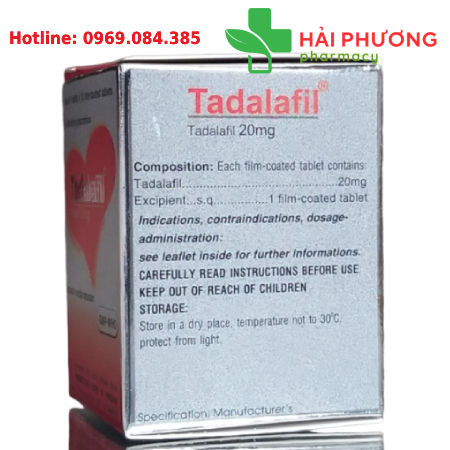 Thuốc Tadalafil 20mg (Lọ 10 viên) – Hỗ trợ rối loạn cương dương