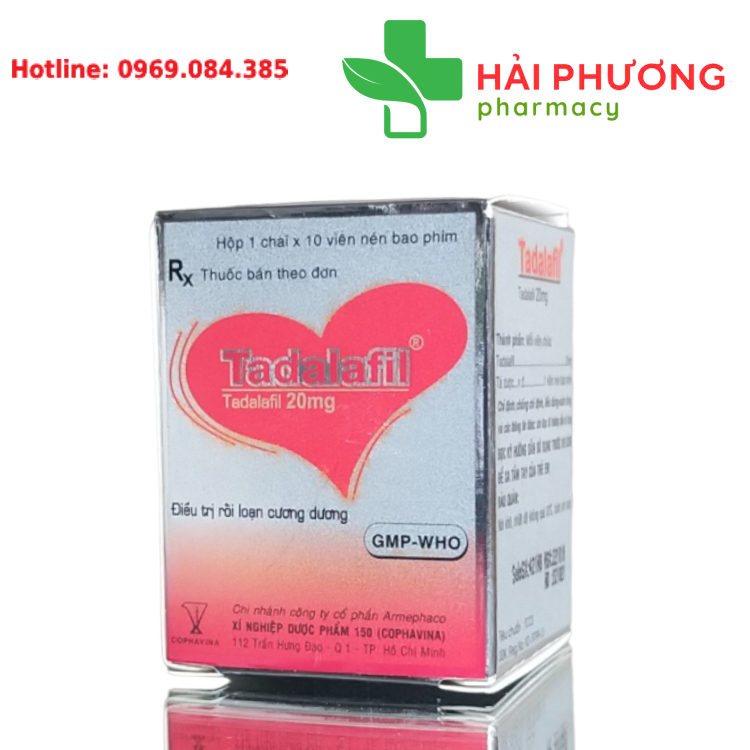Thuốc Tadalafil 20mg chỉ định điều trị rối loạn cương dương và triệu chứng tăng sản lành tính tuyến tiền liệt