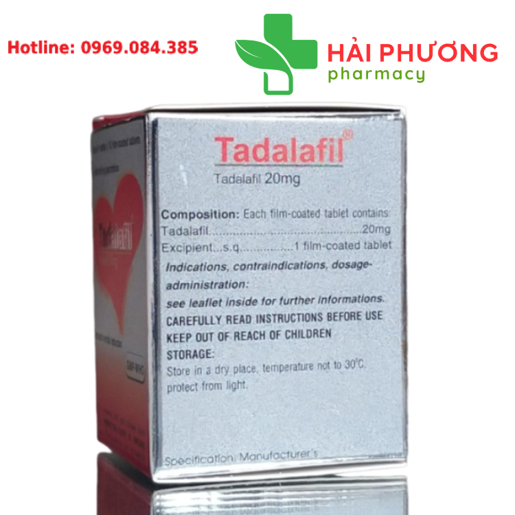 Thuốc Tadalafil 20mg lọ 20mg đang được bán chính hãng tại Nhà thuốc Hải Phương