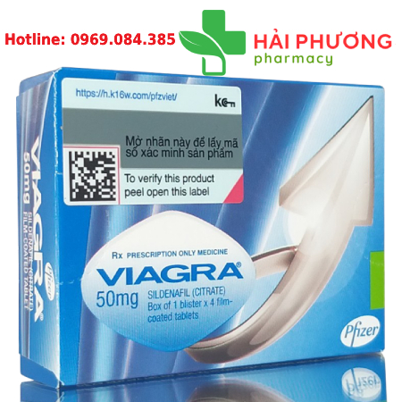 Thuốc Viagra 50mg Pfizer (Vỉ 4 viên) – Hỗ trợ rối loạn cương dương