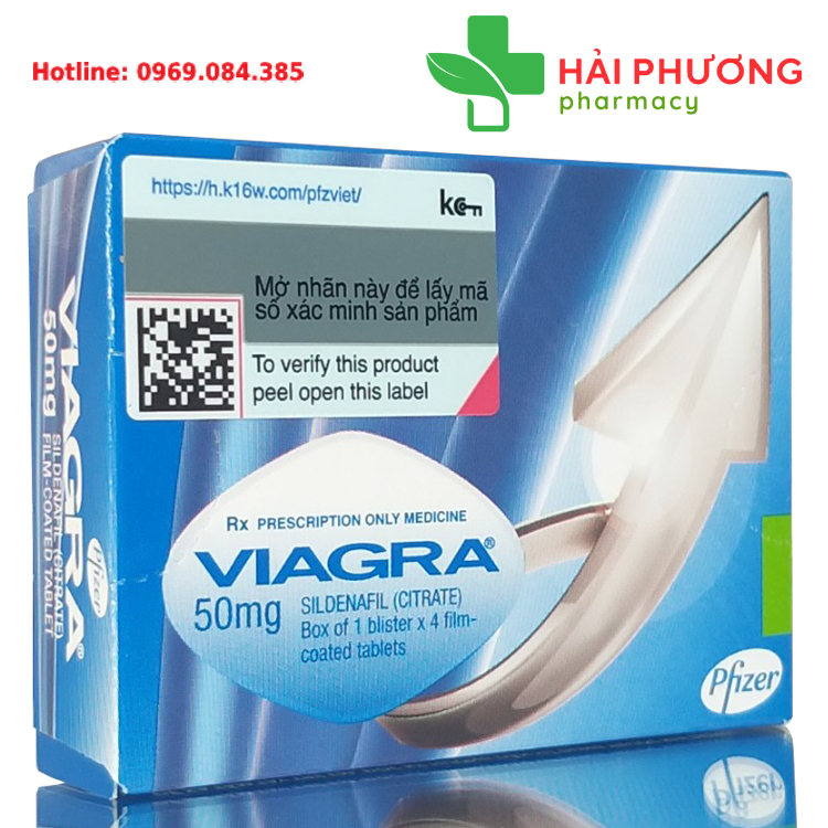 Thuốc Viagra 50mg Pfizer điều trị rối loạn cương dương