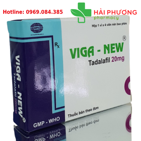 Thuốc Viga New 20mg (Hộp 4 viên) – Hỗ trợ rối loạn cương dương