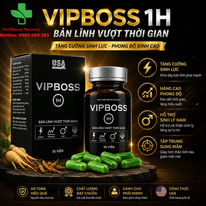 Mua Vipboss 1H chính hãng giá tốt nhất tại Nhà thuốc Hải Phương