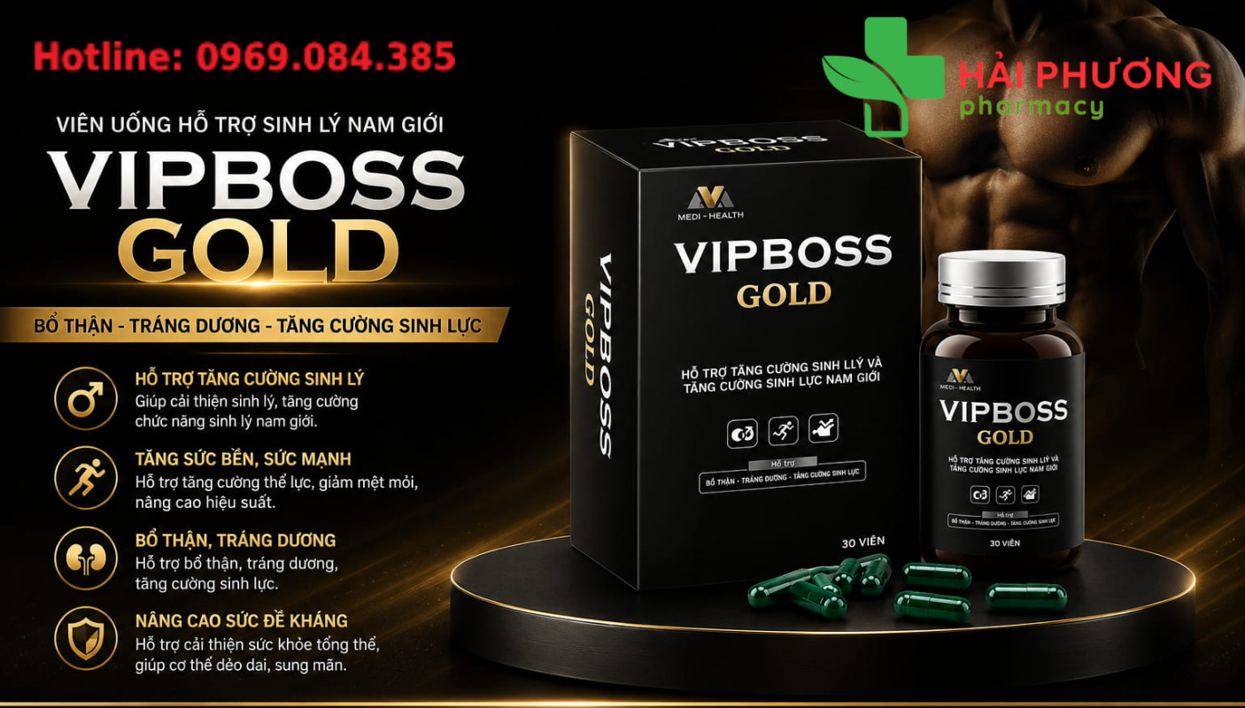 Vipboss Gold dùng cho nam giới sinh lý yếu xuất tinh sớm suy giảm ham muốn tình dục