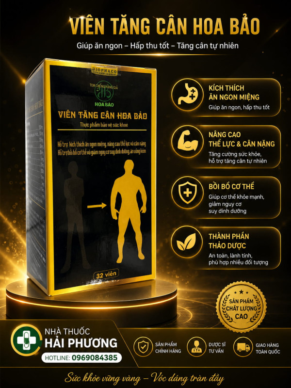 Mua viên Tăng cân Hoa Bảo chính hãng tại Nhà thuốc Hải Phương
