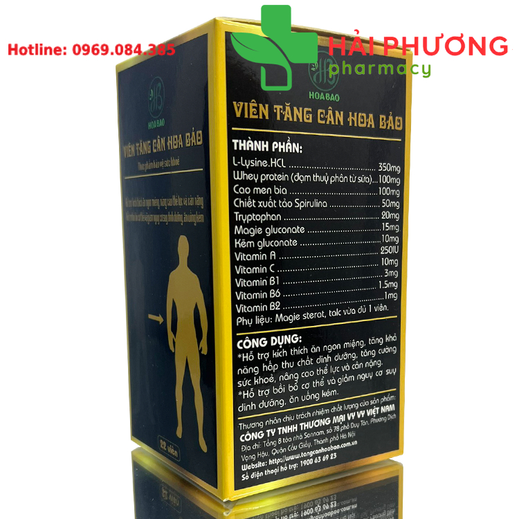 Viên uống tăng cân Hoa Bảo được bào chế từ các loại dược liệu thiên nhiên giúp tăng cân tự nhiên an toàn