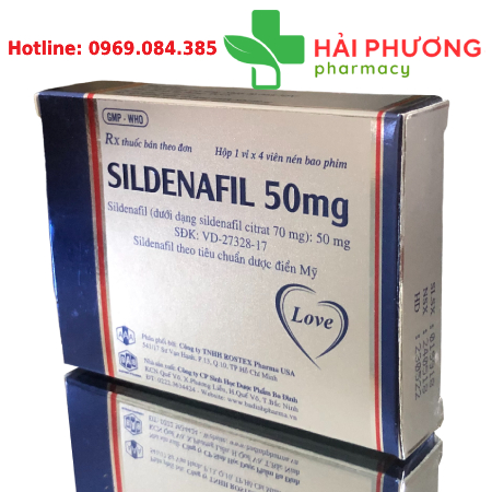 Thuốc Sildenafil 50mg (Hộp 4 viên) – Hỗ trợ rối loạn cương dương