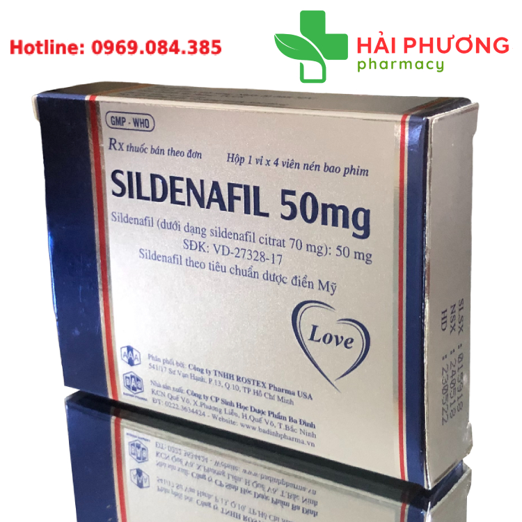 Thuốc Sildenafil 50mg là thuốc kê đơn điều trị rối loạn cương dương ở nam giới